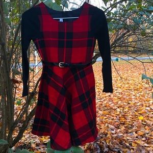 Bonnie Jean Girls Red Plaid Dress - Size 8   NWOT